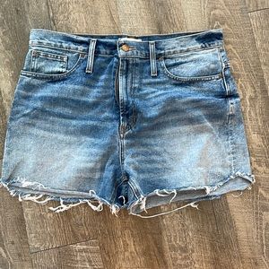 madewell high-rise denim shorts